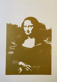 Andy Warhol Da Vinci'S Mona Lisa Gold On White Sunday B Morning Gold