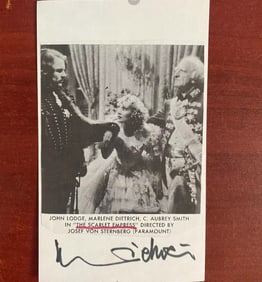 Marlene Dietrich, 'The Scarlet Empress', Actress Autographed Card w/ Image
