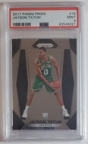 Jayson Tatum Panini Prizm Rookie Card PSA 9
