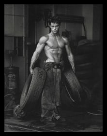Herb Ritts, Fred With Tires, Hollywood, 1984
