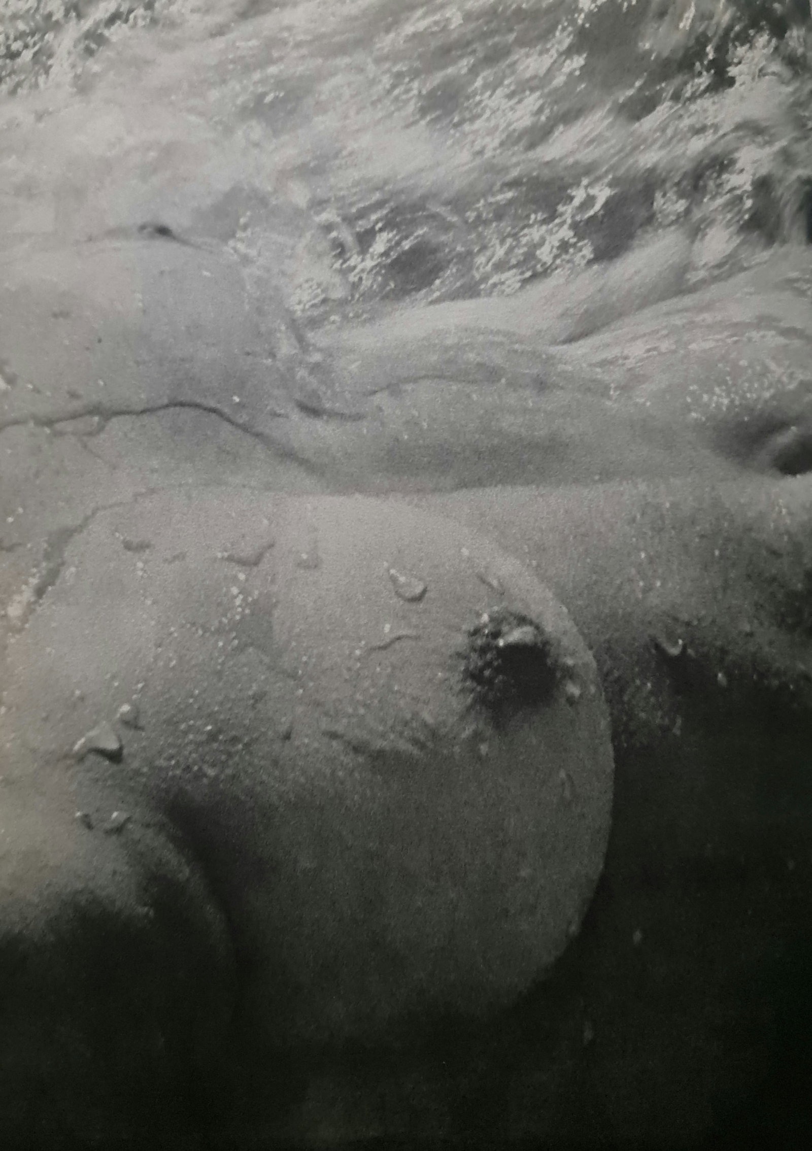 Lucien Clergue, Breast in the Water, 1960's: Photographer: Lucien Clergue (France, 1934 - 2014) - renowned French photographer with a diverse body of work, he is perhaps best known for his dynamic female nude studies in and around water which of