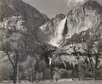 Ansel Adams, Yosemite Falls and Meadow, Yosemite National Park, California, 1953