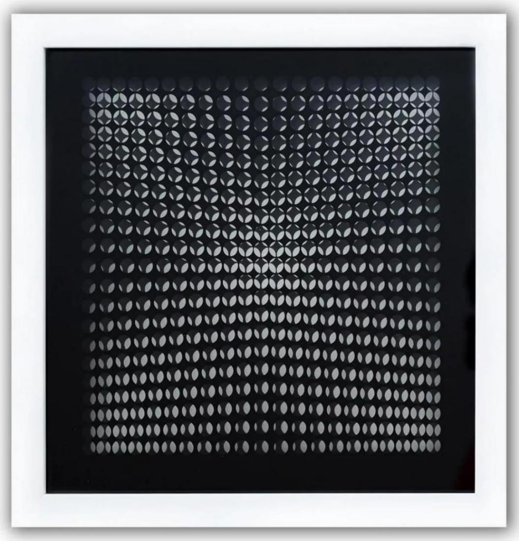 Victor Vasarely, Oeuvres Profondes Cinetiques Vii: Artist: Victor Vasarely Title: Profound Works VII Year: 1973 Not signed or numbered, as published Dimensions: 12 in. by 12 in. Framed Edition: From the Rare Limited Edition Publisher: Editions du Grif