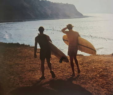 Leroy Grannis, A couple of surfers, 1968: Photographer: LeRoy Grannis (1917-2011) captured the early surf lifestyle of Southern California unlike any other of his generation. Subject/Title: A couple of surfers Date Of Negative: 1968 Type Of P