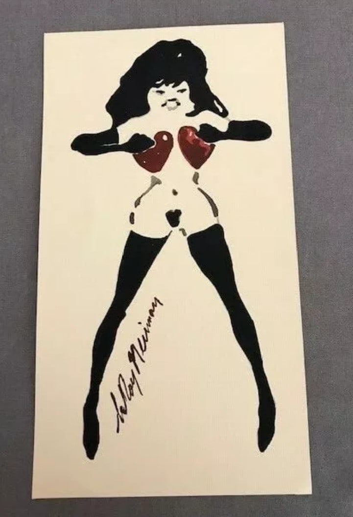 LeRoy Neiman, Playboy Femlin Valentines Day Hearts, Original Signed Watercolor Drawing (1 of 2)