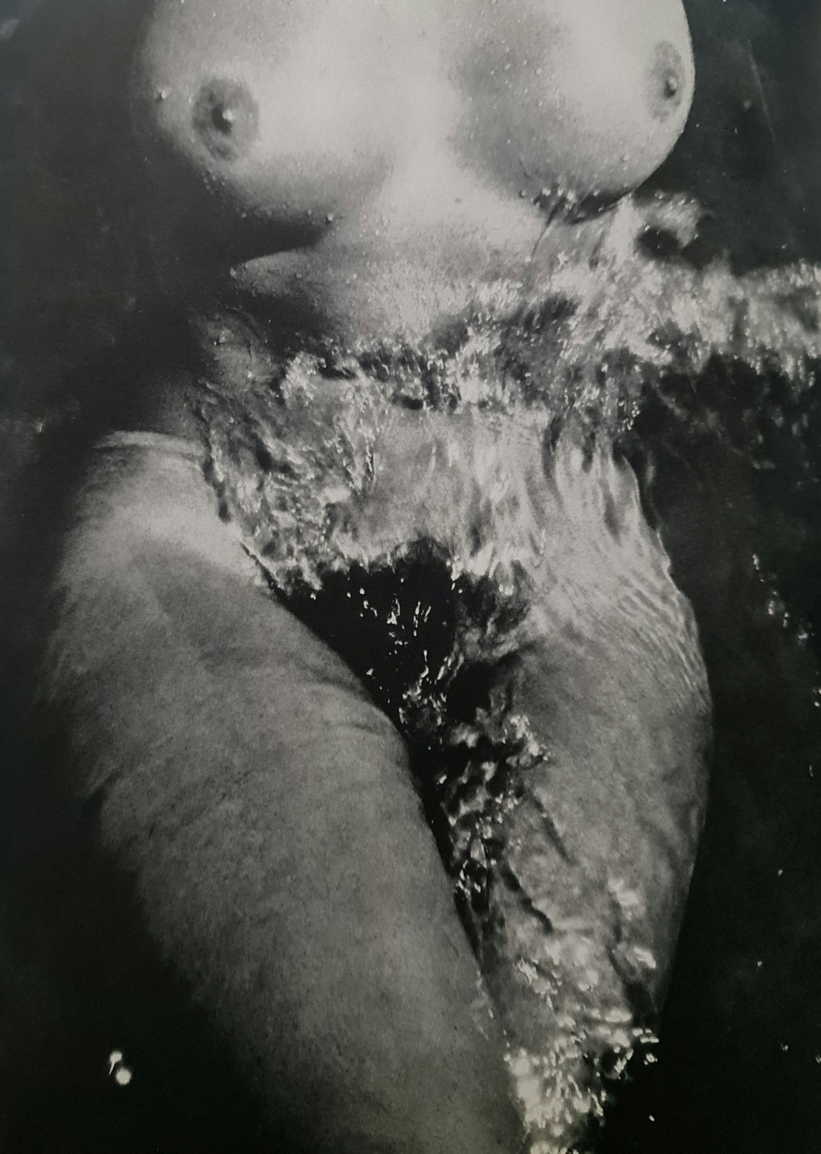 Lucien Clergue, Female Nude Woman Water Wave, 1960s: Photographer: Lucien Clergue (France, 1934 - 2014) - renowned French photographer with a diverse body of work, he is perhaps best known for his dynamic female nude studies in and around water which of