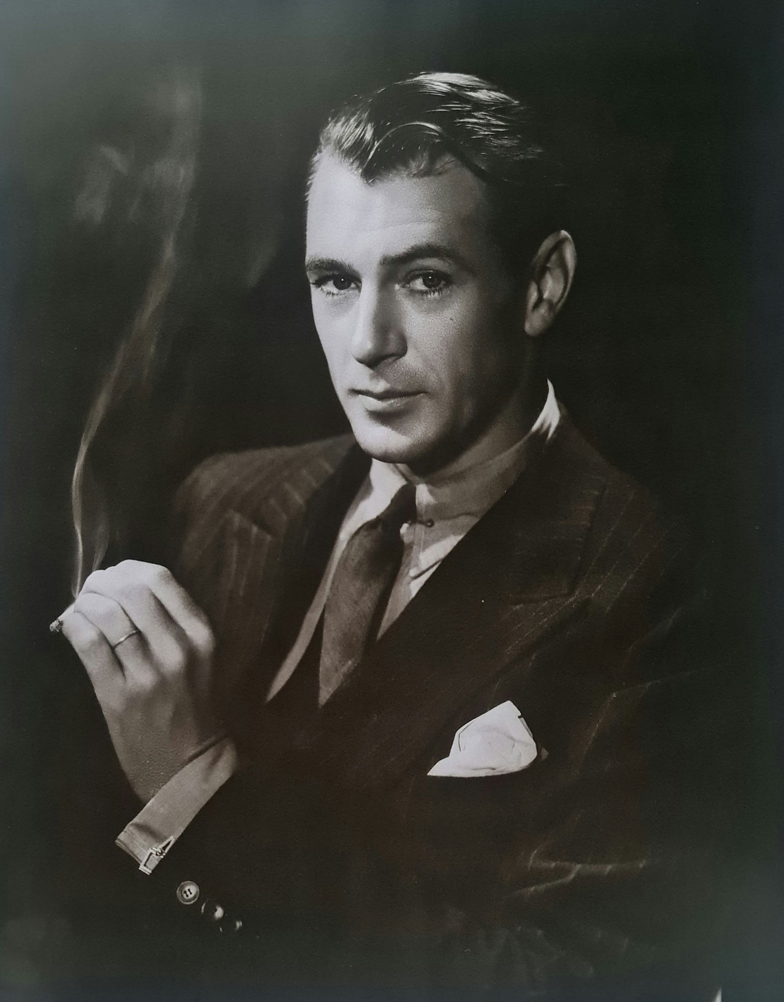 George Hurrell, Gary Cooper, 1937: Photographer: GEORGE HURRELL Subject: Gary Cooper Date Of Negative: 1937 Type Of Print: Vintage Photogravure. Date Of Print: 1990 Paper: Medium weight, satin/matte finish Print Origin: USA Print/Plate
