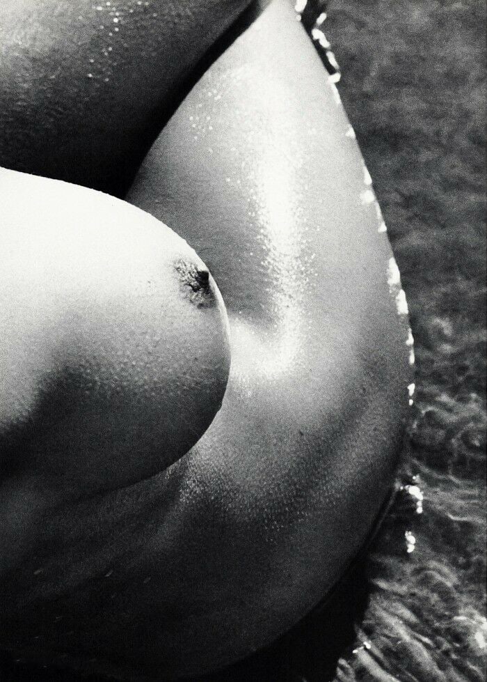 Lucien Clergue, Vintage Female Nude Breast, 1960s: Photographer: Lucien Clergue (France, 1934 - 2014) - renowned French photographer with a diverse body of work, he is perhaps best known for his dynamic female nude studies in and around water which of