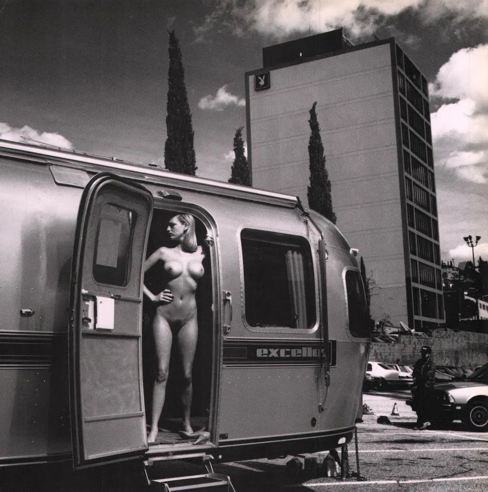 Helmut Newton, Airstream Trailer, Sunset Boulevard, Hollywood 1985 (1 of 1)