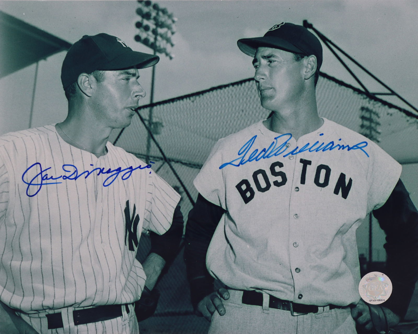 Joe Dimaggio & Ted Williams, Hand-Signed Authenticated Picture, 8"x10" (1 of 3)