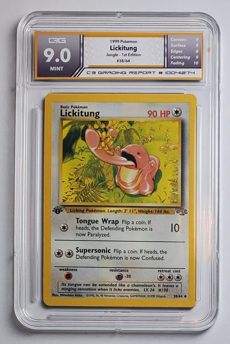 Lickitung 1st Edition Pokemon Card 1999 Gem Mint 9: Lickitung 1st Edition Pokemon Card 1999, #38/64, Gem Mint 9