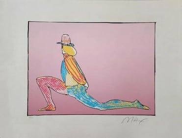 Peter Max "Performer with Hat" 1980 Hand Pencil Signed Limited Edition 1980
