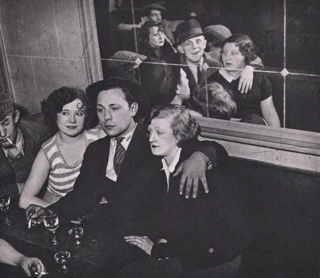 Brassai, Group in a Dance Hall, 1932: Photographer: Brassai (pseudonym of Gyula Halsz, 1899 - 1984) - historically important Hungarian photographer, sculptor and filmmaker who rose to fame in France. Title: Group in a Dance Hall Date Of N