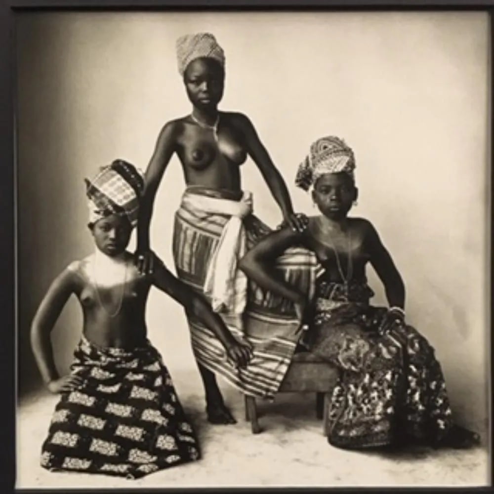 Irving Penn, 3 Dahomey Girls, 1967: Title: 3 Dahomey Girls Date Of Negative: 1967s Type Of Print: Authentic Vintage Sheet Fed Photogravure/Heliogravure. Paper: Medium-weight rag-type art paper, matte finish Print Origin: Italy Approxima