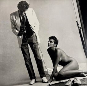 HELMUT NEWTON, VISCOUNTESS PATRICIA ROTHERMERE AT HER HOME IN LONDON, 1985