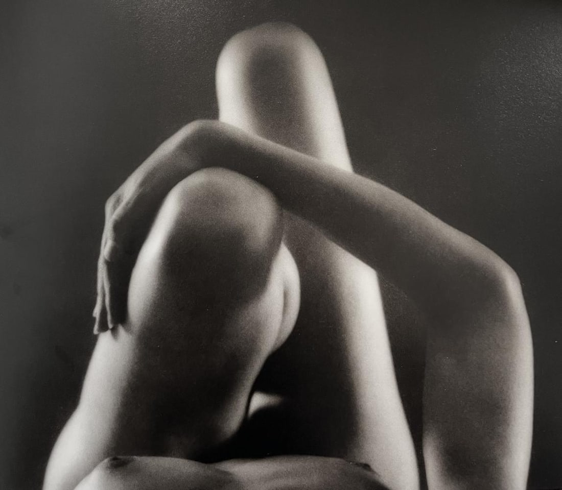 Ruth Bernhard, Knees And Arm, 1976: Ruth Bernhard (1905-2006) was the daughter of Lucien Bernhard, a graphic designer known as "the father of the German poster." After studying for two years at the Berlin Academy of Art, she came to New