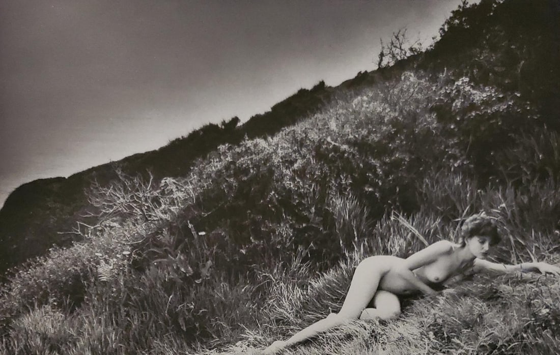 John Swannell, Outdoor in Repose, 1980's: Photographer: John Swannell was born in 1946. After leaving school at 16, he worked first as an assistant at Vogue Studios and then assisted David Bailey for four years before setting up his own studi