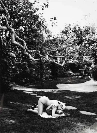 HELMUT NEWTON, In Robert's Garden, Beverly Hills, 1991: Photographer: Helmut Newton (Germany, 1920 - 2004) - best known for his erotically charged highly stylized images, Helmut Newton was one of the most influential fashion photographers of all time. Titl