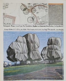 Christo, 'Wrapped Trees Vertical', Lithograph, 1998