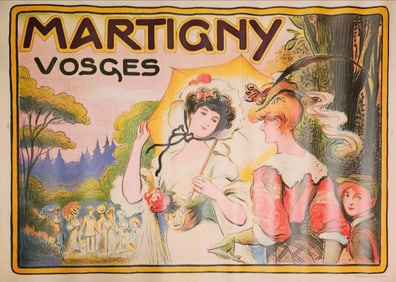 Original 2nd Edition Vintage Poster -Lucien Metivet "Martigny" 1900'S