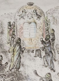 Marc Chagall 'Passage du Jordain - 1956' Etching With Watercolor 1956