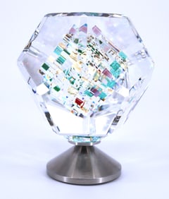 Jon Kuhn, 'Wings of Heat', 12-Sided Dodecagon Glass Sculpture on rotating base, 2023