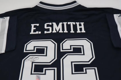 Emmit Smith Hand Signed Jersey with Emmit Smith Hologram Seal