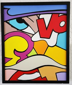 John Matos "Crash", 'Royal Tea', Signed Mixed Media Acrylic Canvas Painting, 2009