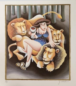 Yuval Mahler 'Leo' From The Zodiac Suite, Signed Limited Edition Lithograph