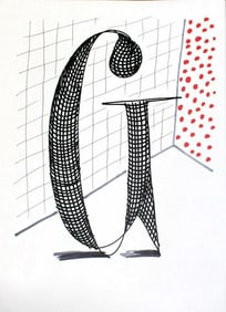 David Hockney, Letter G - Framed Lithograph