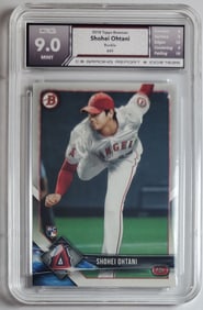 Shohei Ohtani 2018, Topps Bowman Baseball Card Gem Mint 9