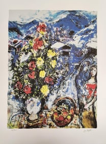 Marc Chagall, 'Couple With Flowers & Fruits', Facsimile