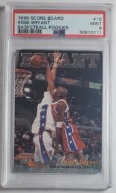 Kobe Bryant, PSA Certified Score Board Rookies Basketball Sports Card, 1996