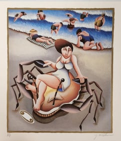 Yuval Mahler 'Cancer' From The Zodiac Suite, Signed Limited Edition Lithograph