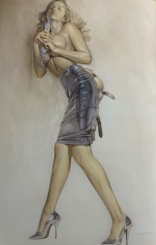 Hajime Sorayama "Untitled" Offset lithograph 2002: Hajime Sorayama Untitled Medium: Offsetlithograph Image Size: 12 X 8.5 Matted Size: 16 X 14 Print Date: 2002In excellent condition Condition Excellent