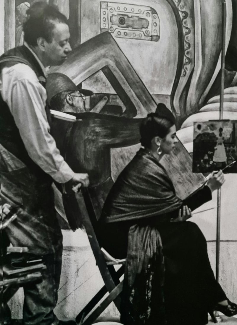 Frida Kahlo, Painting With Diego: Subject: Painting with Diego Subject/Title- Frida Kahlo Photos Type Of Print: Authentic Vintage Sheet Fed Photogravure/Heliogravure Date Of Print: 2021 Publisher: Taschen GmbH Paper: Medium weight, cl