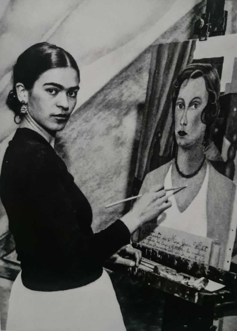 Frida Kahlo, Painting: Subject: Painting Subject/Title- Frida Kahlo Photos Type Of Print: Authentic Vintage Sheet Fed Photogravure/Heliogravure Date Of Print: 2021 Publisher: Taschen GmbH Paper: Medium weight, clay coat - s