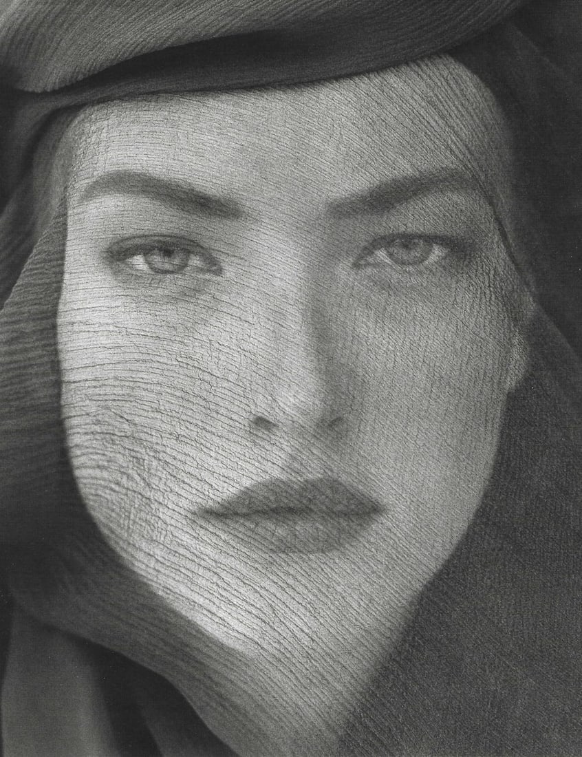 Herb Ritts Tatjana Veiled Head, 1988: Photographer: Herbert "Herb" Ritts (American, 1952 - 2002) - renowned fashion, art and celebrity photographer. Title: Tatjana Veiled Head Date Of Negative: 1988 Type Of Print: Fine Duotone Photo Engra