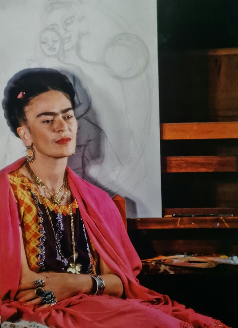 Frida Kahlo, Sitting In Front Of Artwork (1 of 1)