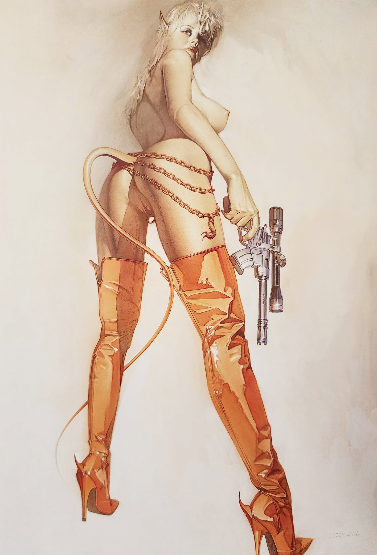 Hajime Sorayama 'Untitled' 2002 offset lithograph: Hajime Sorayama Untitled Medium: Offsetlithograph Image Size: 12 X 8.5 Matted Size: 16 X 14 Print Date: 2002 In excellent condition A certificate of Authenticity is included
