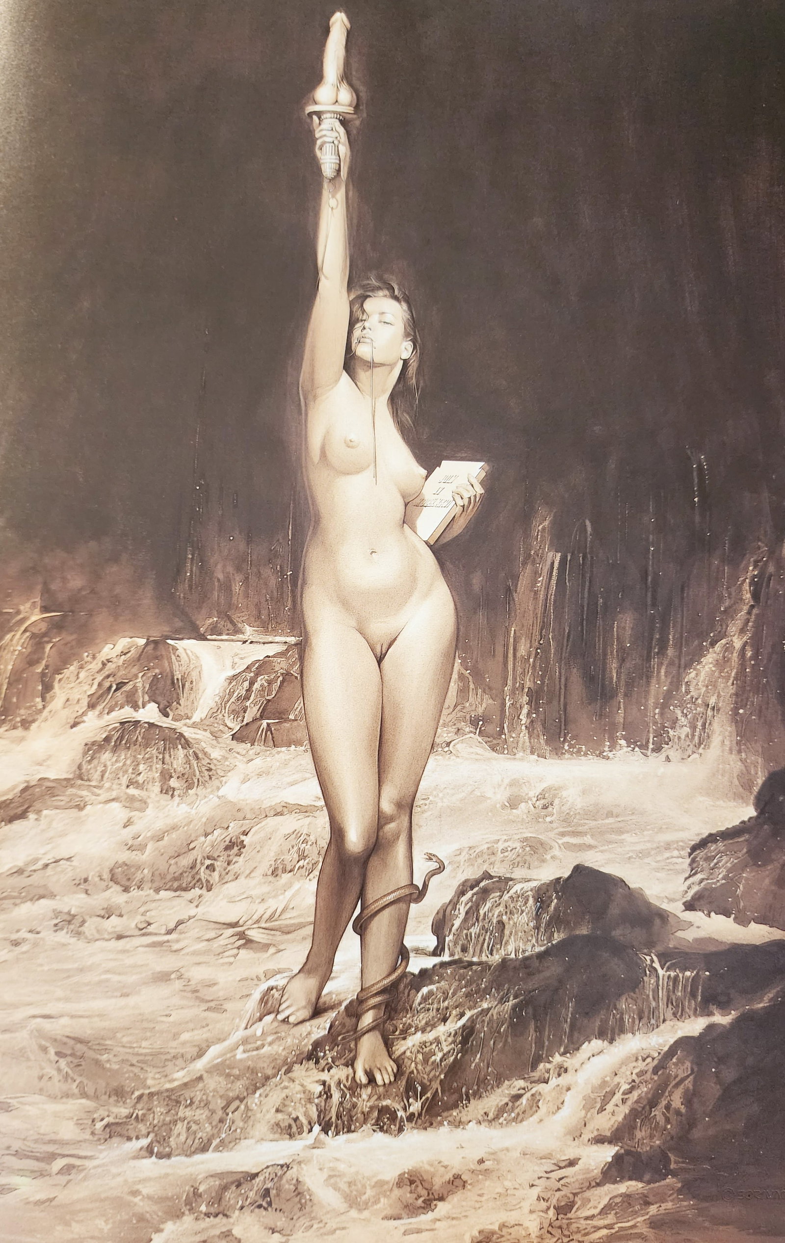 Hajime Sorayama 'Untitled' 2002 offset lithograph: Hajime Sorayama Untitled Medium: Offsetlithograph Image Size: 12 X 8.5 Matted Size: 16 X 14 Print Date: 2002 In excellent condition A certificate of Authenticity is included