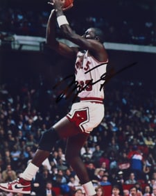 Michael Jordan, Hand-Signed Authenticated Picture (White Jersey), 8"x10"