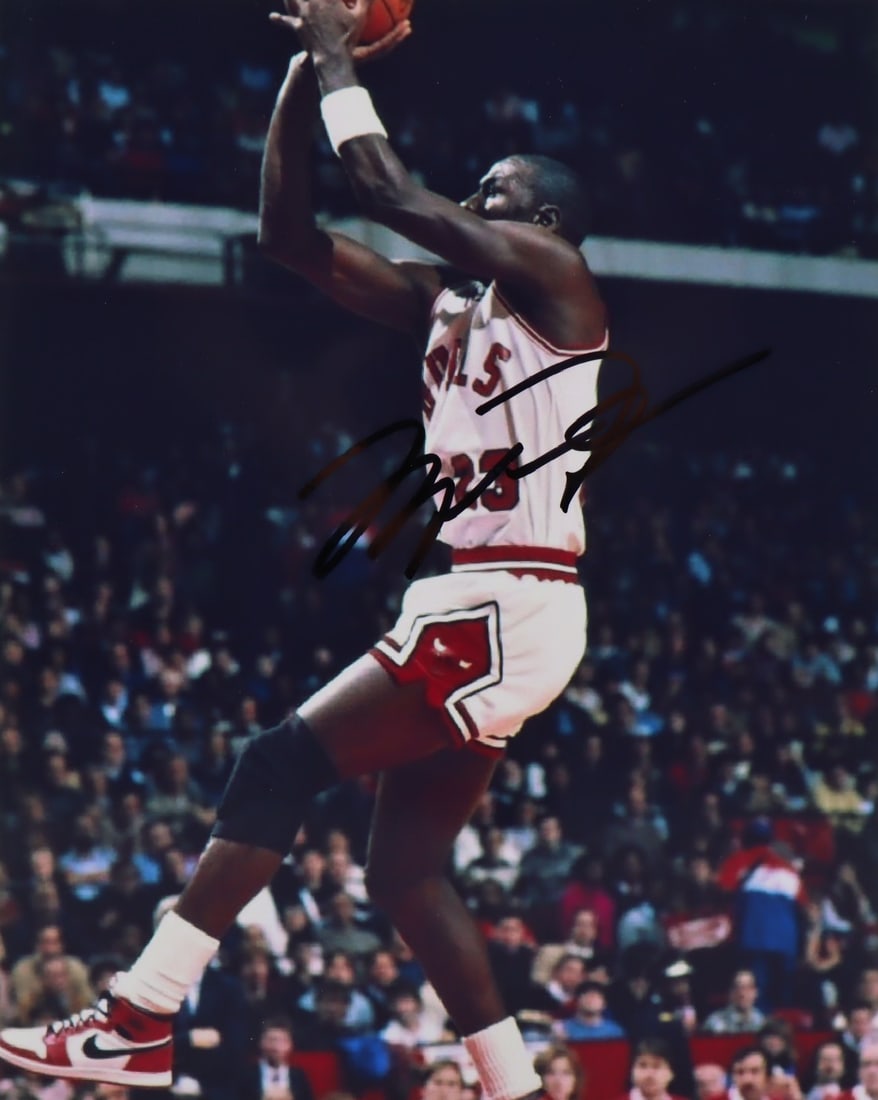 Michael Jordan, Hand-Signed Authenticated Picture (White Jersey), 8"x10" (1 of 3)
