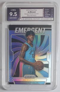 Ja Morant Rookie Silver Holo Prizm Gem Mint 9.5: Ja Morant, 2019-20, Emergent Rookie Insert #167, Gem Mint 9.5