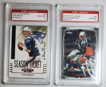 Tom Brady & Rob Gronkowski 2014 Cards Gem Mint 10