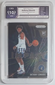 Anthony Edwards, Rookie Panini Prizm Gem Mint 10