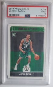 Jayson Tatum Rookie, 2017 Panini Hoops, #253, PSA 9