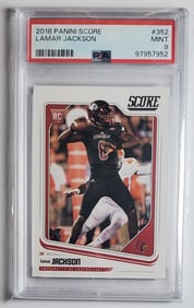 Lamar Jackson Rookie Panini Score PSA 9
