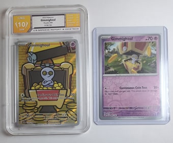 Gimmigoul 2023 Full Art Holo Gem Mint 10 plus a bonus Holo