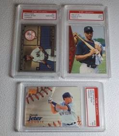 3 Derek Jeter Baseball Cards including Rookie
